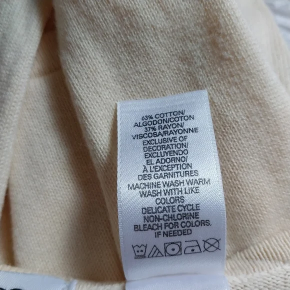 Liz & Co. Women's Size Medium Yellow Embellished Long Sleeve Cardigan - Picture 9 of 11